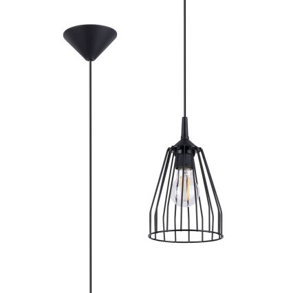 Lustra ar auklu LEYO 1xE27/15W/230V melna