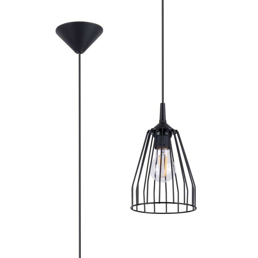 Lustra ar auklu LEYO 1xE27/15W/230V melna