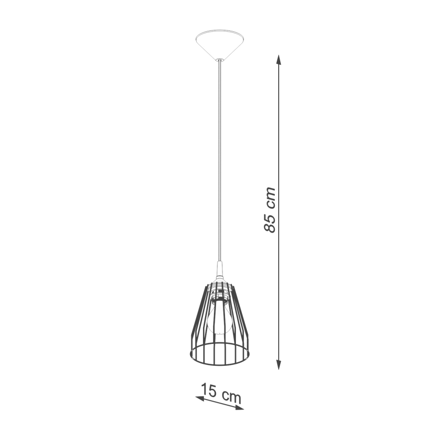 Lustra ar auklu LEYO 1xE27/15W/230V melna