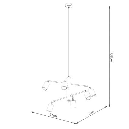 Lustra ar auklu LEMMI 6xGU10/10W/230V balta