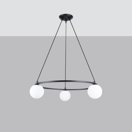 Lustra ar auklu YOLI 3xG9/8W/230V melna
