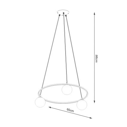 Lustra ar auklu YOLI 3xG9/8W/230V melna