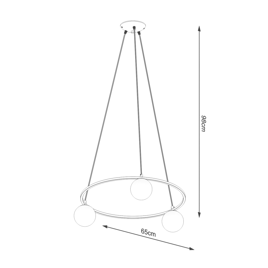 Lustra ar auklu YOLI 3xG9/8W/230V melna