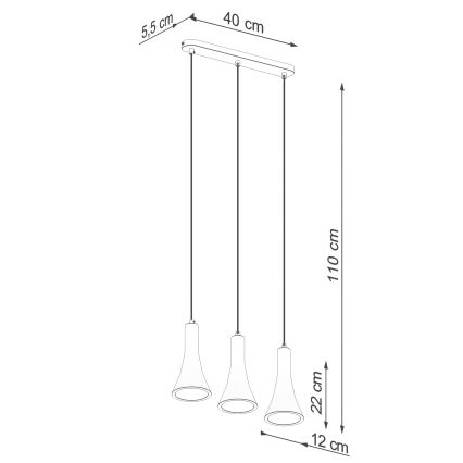 Lustra ar auklu REA 3xE14/12W/230V betons