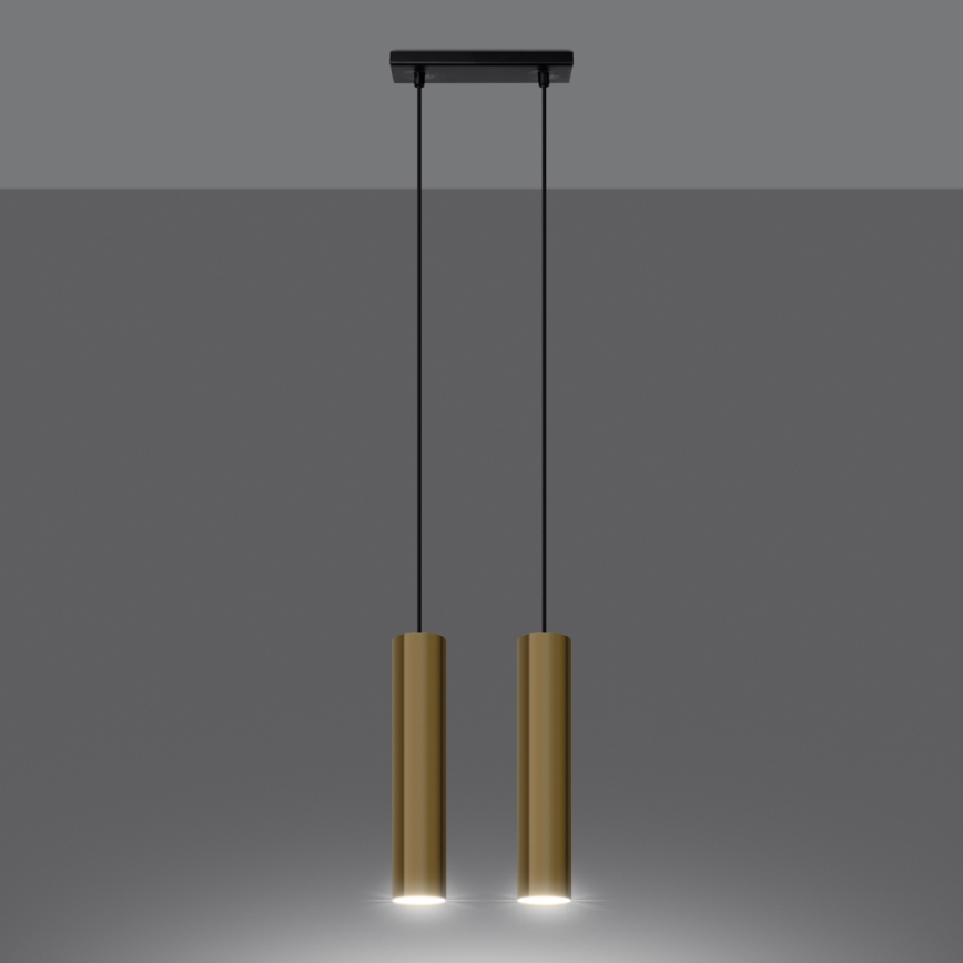Lustra ar auklu LAGOS 2xGU10/10W/230V zelta