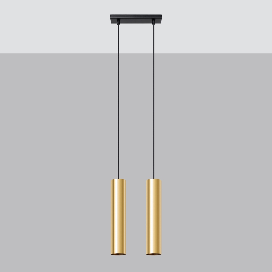 Lustra ar auklu LAGOS 2xGU10/10W/230V zelta