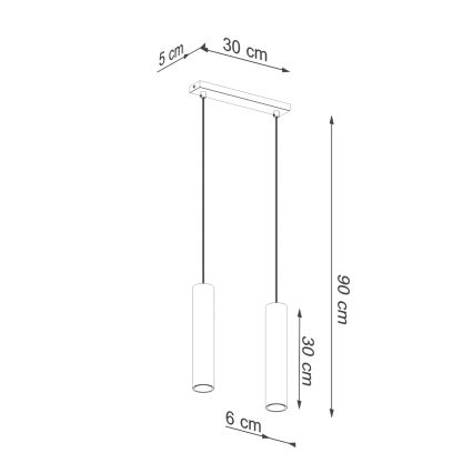 Lustra ar auklu LAGOS 2xGU10/10W/230V zelta