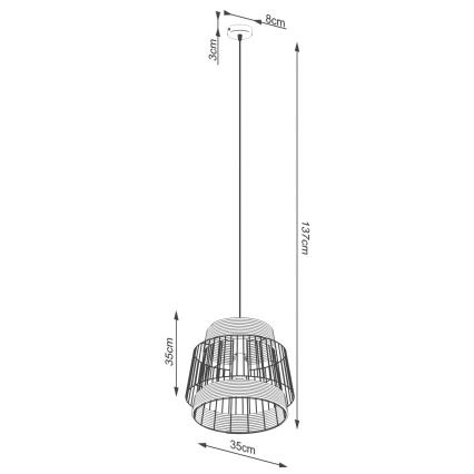 Lustra ar auklu BRILO 1xE27/15W/230V