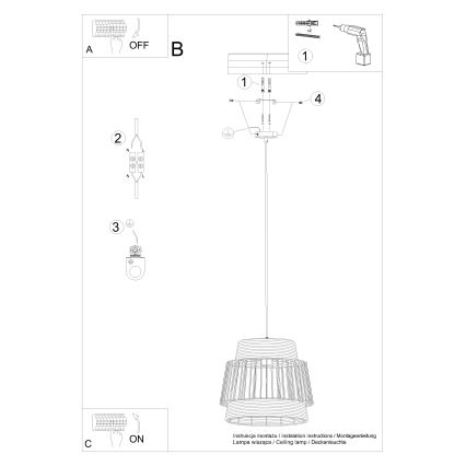 Lustra ar auklu BRILO 1xE27/15W/230V