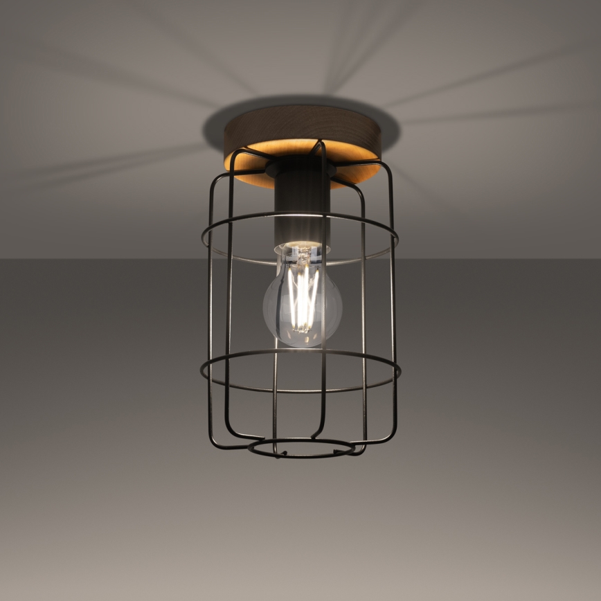 Griestu lampa GOTTO 1xE27/15W/230V melna/dižskābardis