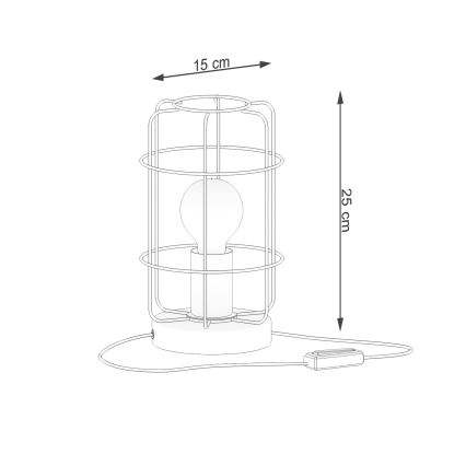 Galda lampa GOTTO 1xE27/15W/230V melna/dižskābardis