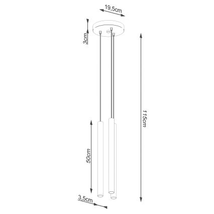 Lustra ar auklu PASTELO 3xG9/8W/230V dižskābardis