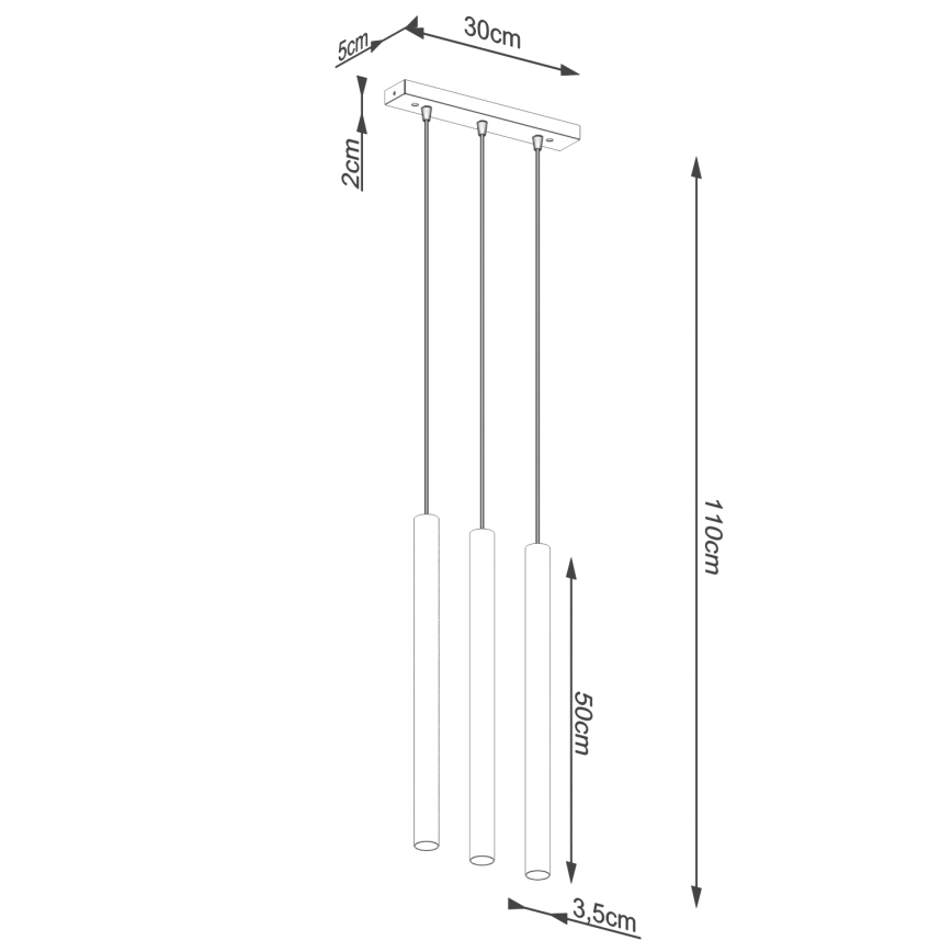 Lustra ar auklu PASTELO 3xG9/8W/230V betons