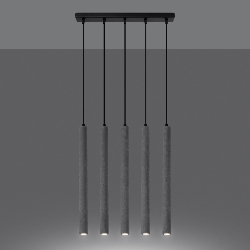 Lustra ar auklu PASTELO 5xG9/8W/230V betons