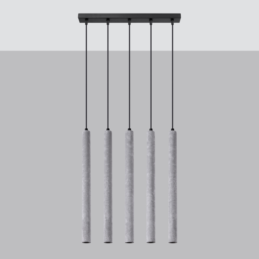 Lustra ar auklu PASTELO 5xG9/8W/230V betons