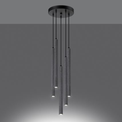 Lustra ar auklu PASTELO 5xG9/8W/230V betons