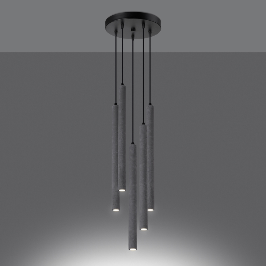 Lustra ar auklu PASTELO 5xG9/8W/230V betons