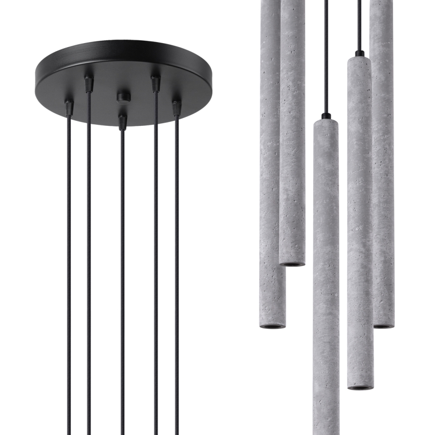 Lustra ar auklu PASTELO 5xG9/8W/230V betons