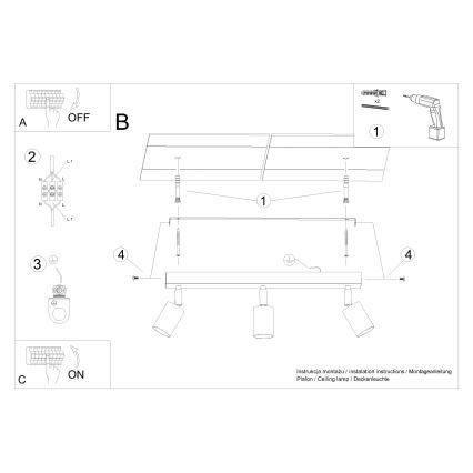 Starmetis VERDO 3xGU10/10W/230V balta/dižskābardis