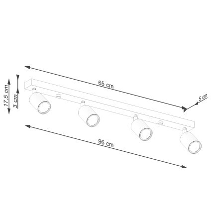 Starmetis VERDO 4xGU10/10W/230V balta/dižskābardis