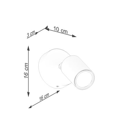 Sienas starmetis VERDO 1xGU10/10W/230V melna/dižskābardis