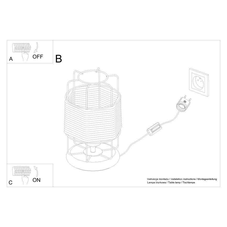 Galda lampa GIZUR 1xE27/15W/230V