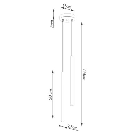 Lustra ar auklu PASTELO 2xG9/8W/230V balta