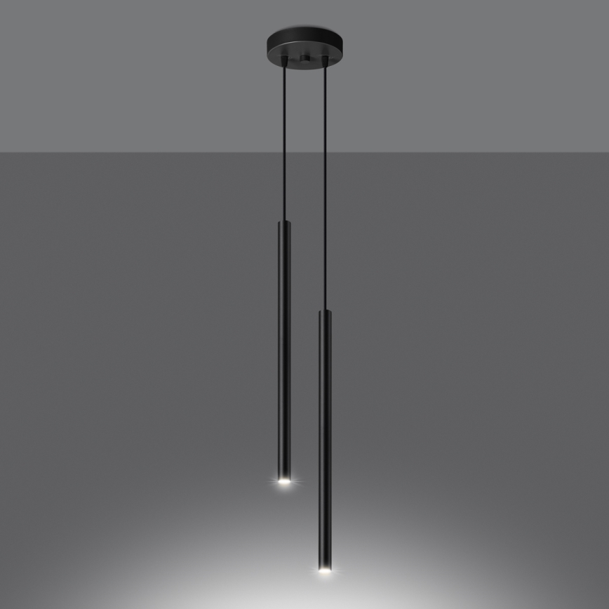 Lustra ar auklu PASTELO 2xG9/8W/230V melna