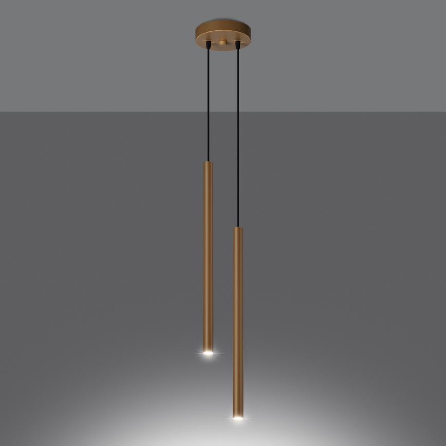 Lustra ar auklu PASTELO 2xG9/8W/230V zelta