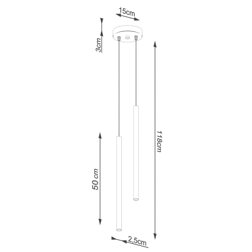 Lustra ar auklu PASTELO 2xG9/8W/230V zelta