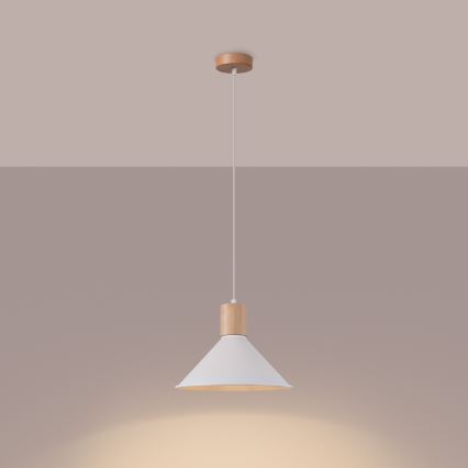 Lustra ar auklu JAGA 1xE27/15W/230V d. 30 cm balta