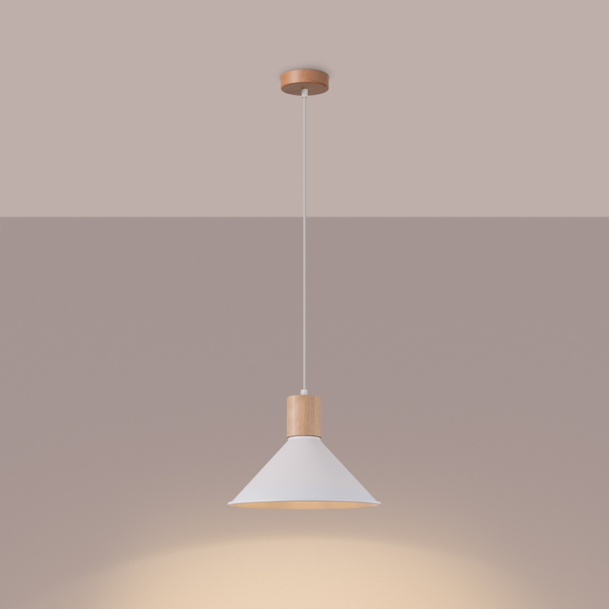 Lustra ar auklu JAGA 1xE27/15W/230V d. 30 cm balta