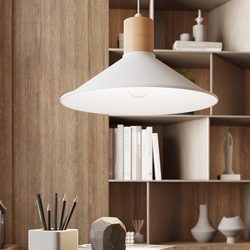 Lustra ar auklu JAGA 1xE27/15W/230V d. 30 cm balta