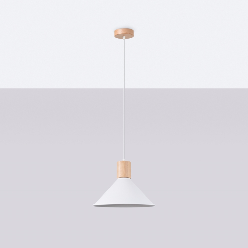 Lustra ar auklu JAGA 1xE27/15W/230V d. 30 cm balta