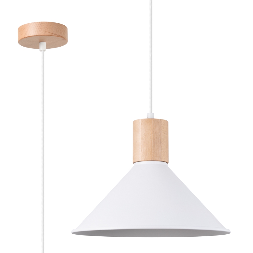 Lustra ar auklu JAGA 1xE27/15W/230V d. 30 cm balta