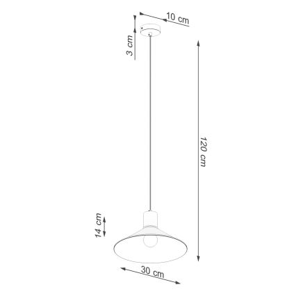 Lustra ar auklu JAGA 1xE27/15W/230V d. 30 cm balta