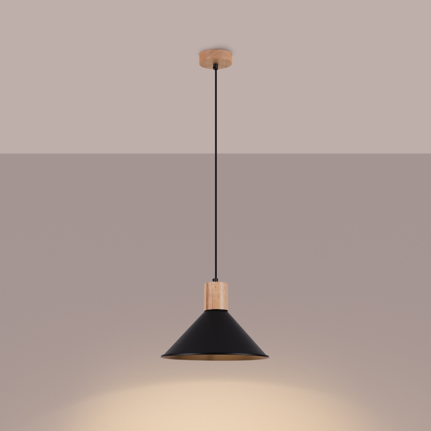 Lustra ar auklu JAGA 1xE27/15W/230V d. 30 cm melna