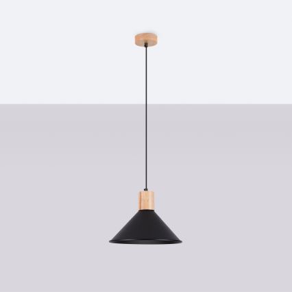 Lustra ar auklu JAGA 1xE27/15W/230V d. 30 cm melna