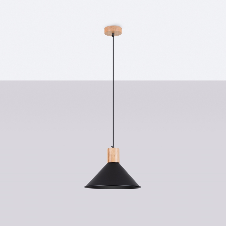 Lustra ar auklu JAGA 1xE27/15W/230V d. 30 cm melna