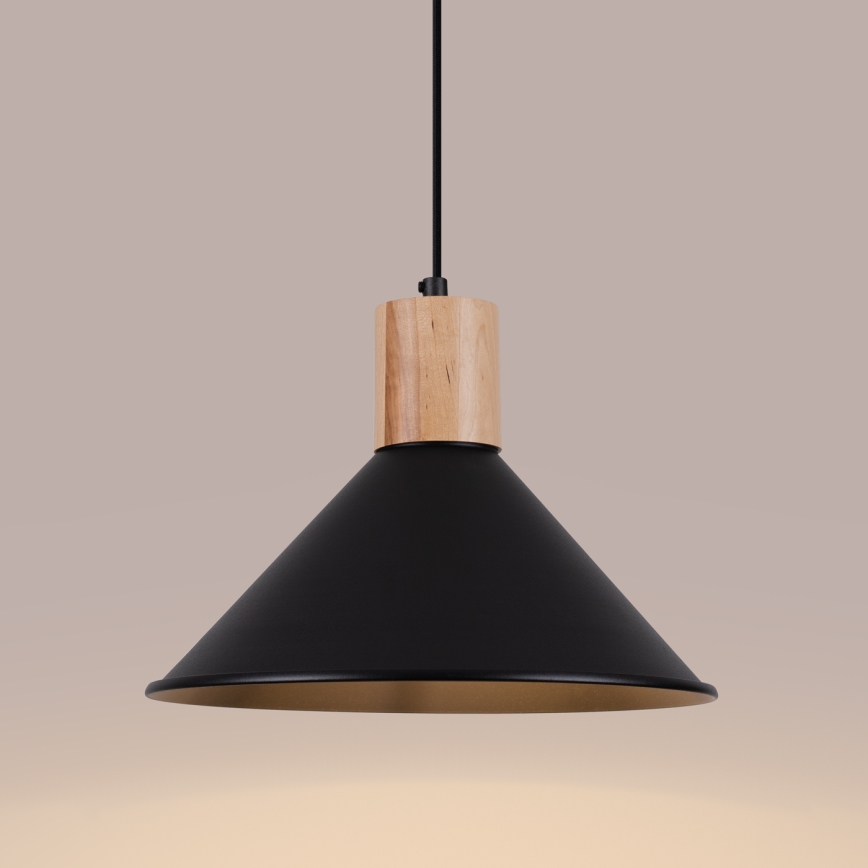 Lustra ar auklu JAGA 1xE27/15W/230V d. 30 cm melna