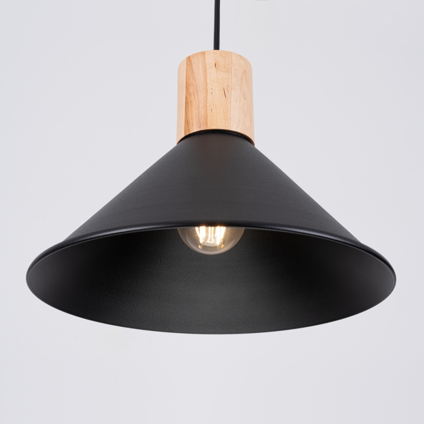 Lustra ar auklu JAGA 1xE27/15W/230V d. 30 cm melna