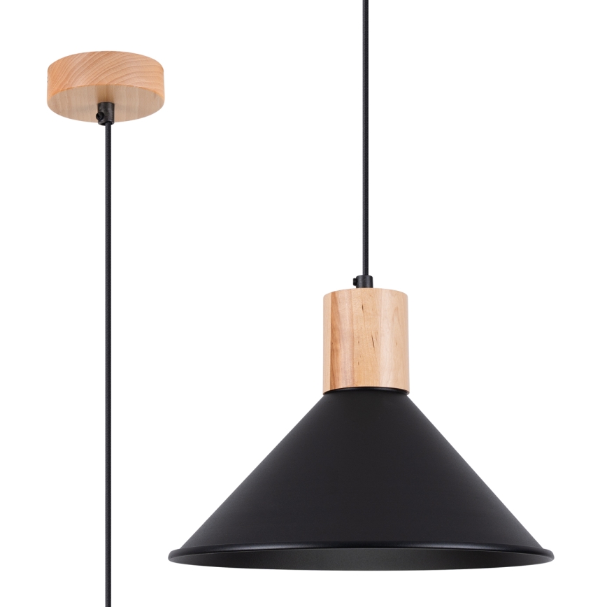 Lustra ar auklu JAGA 1xE27/15W/230V d. 30 cm melna