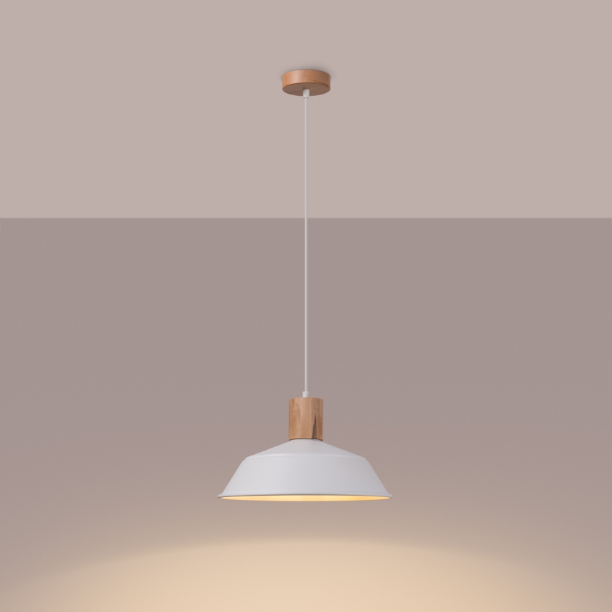 Lustra ar auklu FANO 1xE27/15W/230V d. 34 cm balta