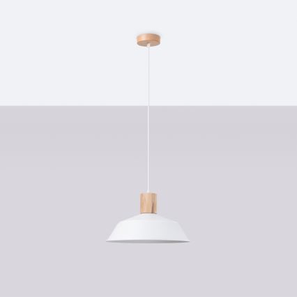 Lustra ar auklu FANO 1xE27/15W/230V d. 34 cm balta