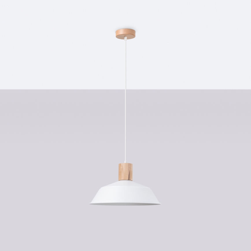 Lustra ar auklu FANO 1xE27/15W/230V d. 34 cm balta