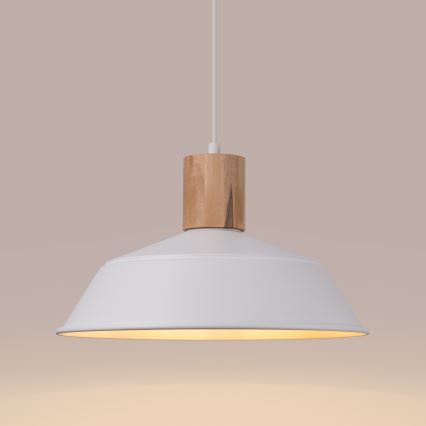 Lustra ar auklu FANO 1xE27/15W/230V d. 34 cm balta