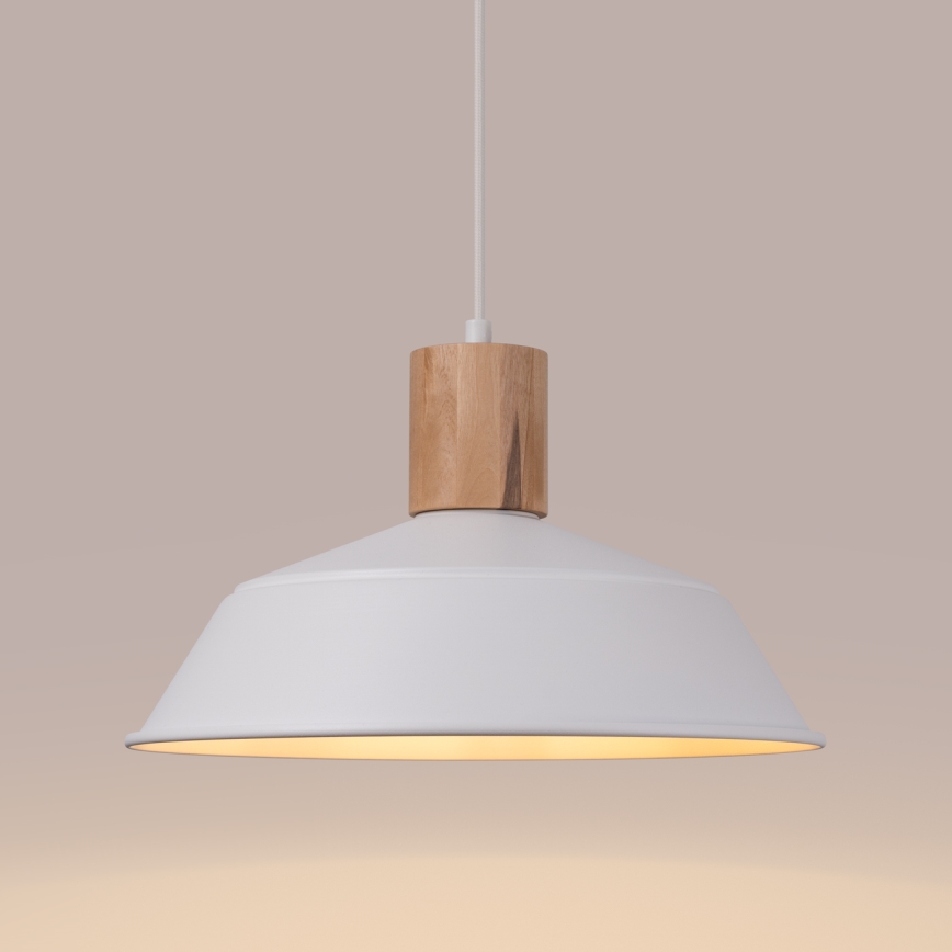 Lustra ar auklu FANO 1xE27/15W/230V d. 34 cm balta