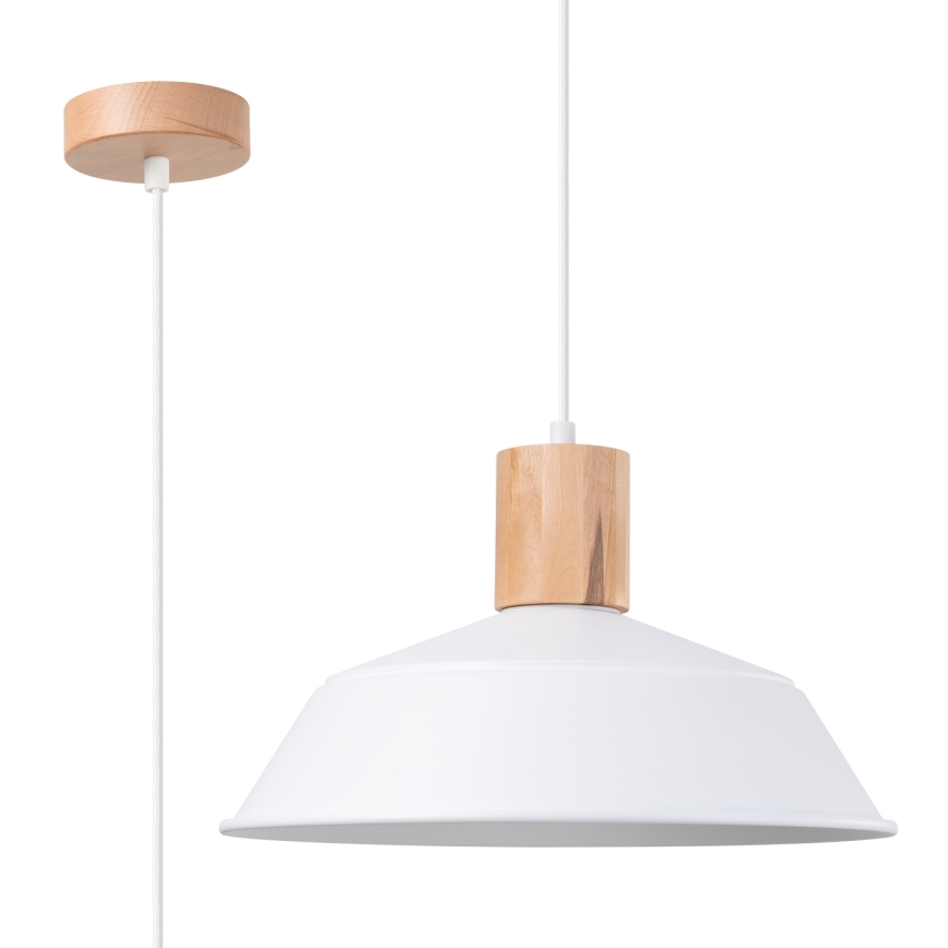 Lustra ar auklu FANO 1xE27/15W/230V d. 34 cm balta