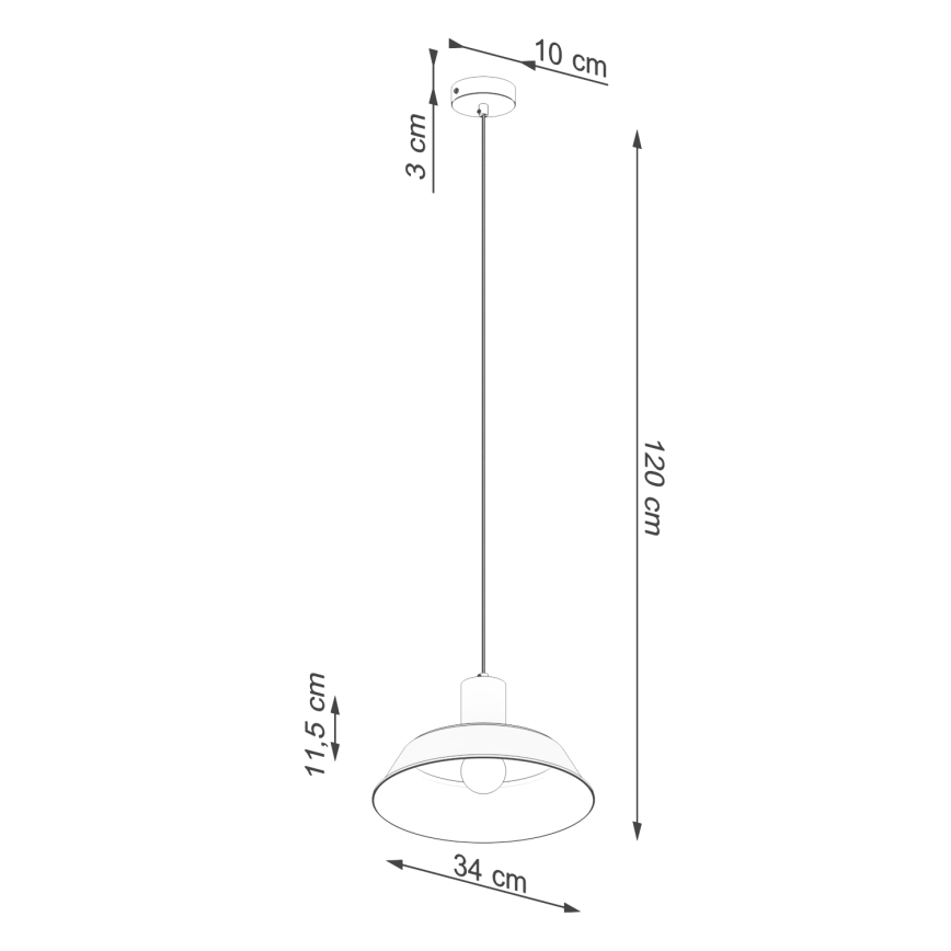 Lustra ar auklu FANO 1xE27/15W/230V d. 34 cm balta