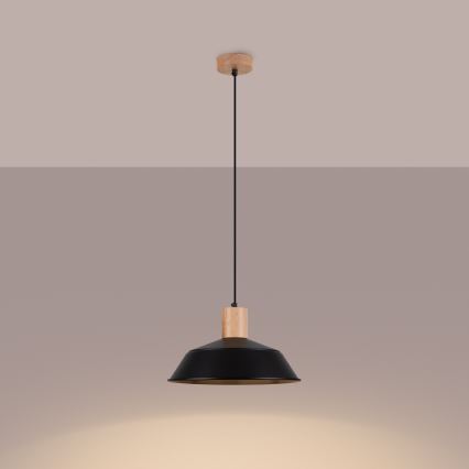 Lustra ar auklu FANO 1xE27/15W/230V d. 34 cm melna